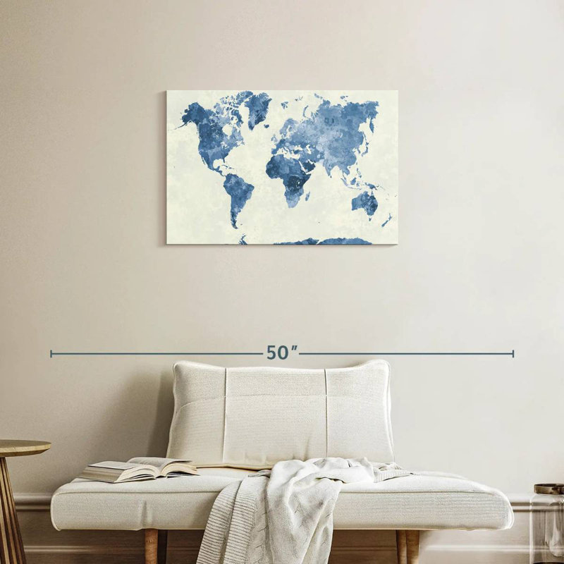 Aliaz Blue Map, 20" H x 30" W