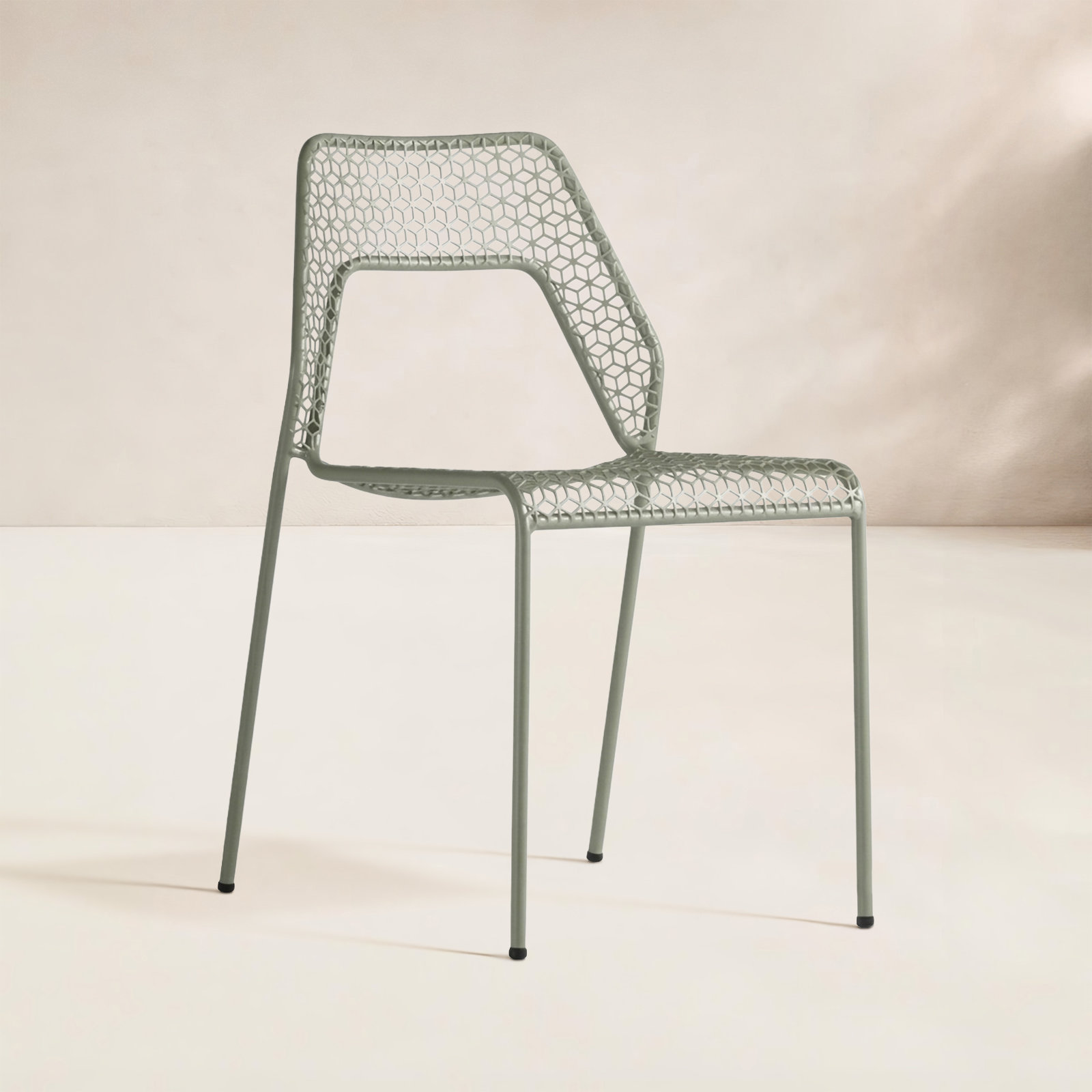 Hot Mesh Stackable Patio Side Chair, Gray Green