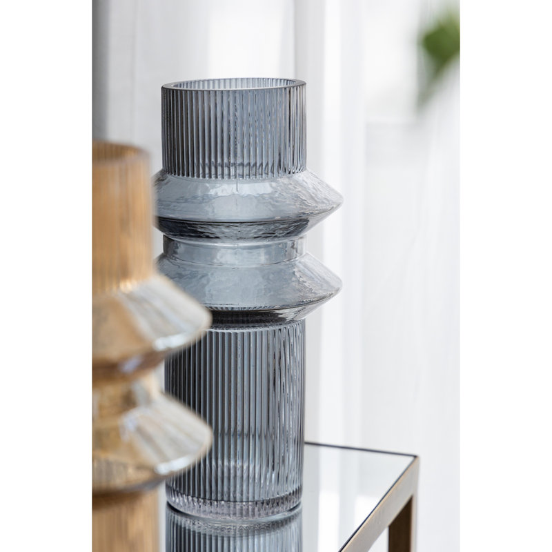 Vases d'appoint cannelés cannelés, ensemble de 2