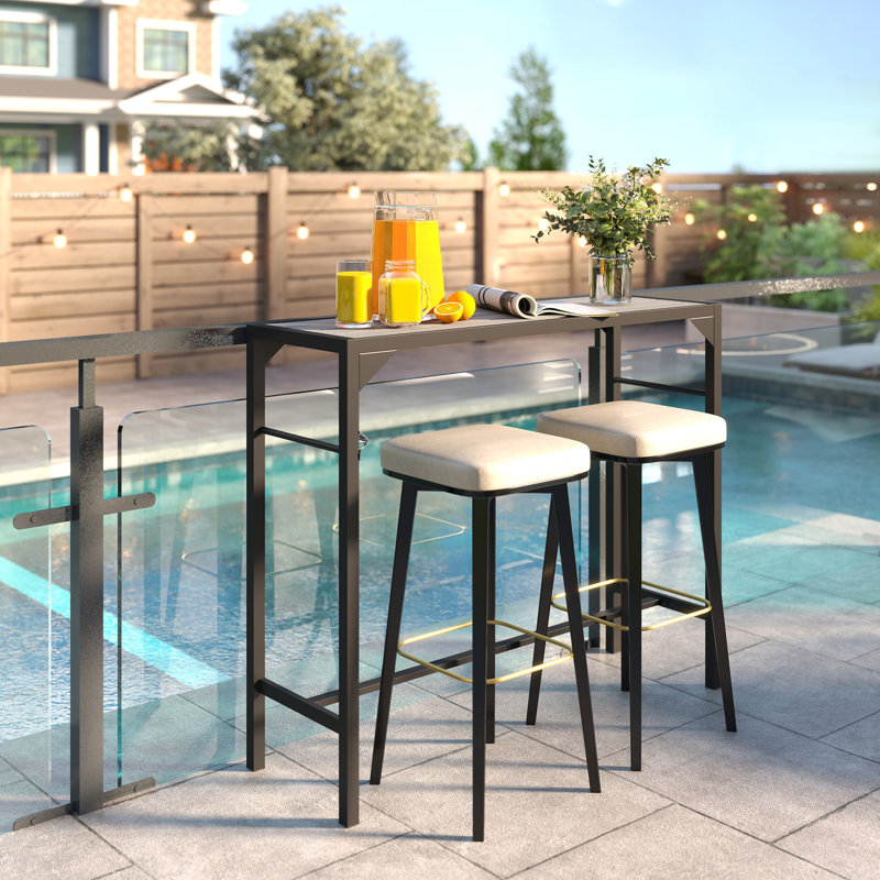 Table de bar extérieure 47 "avec ouvre-bouteille intégré, structure en acier