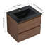 Meuble-lavabo mural de 1 po | lavabo en céramique noire | 2 tiroirs à fermeture en douceur | conception moderne | assemblage facile | peu encombrant