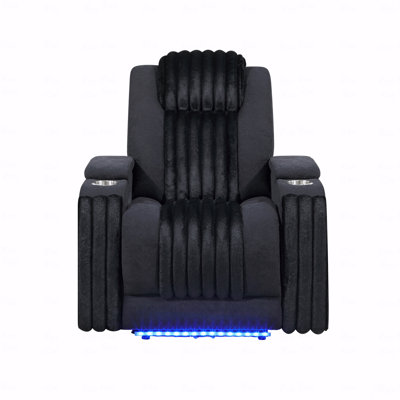 Black Power With Recliner Function With Power Headrest And Led