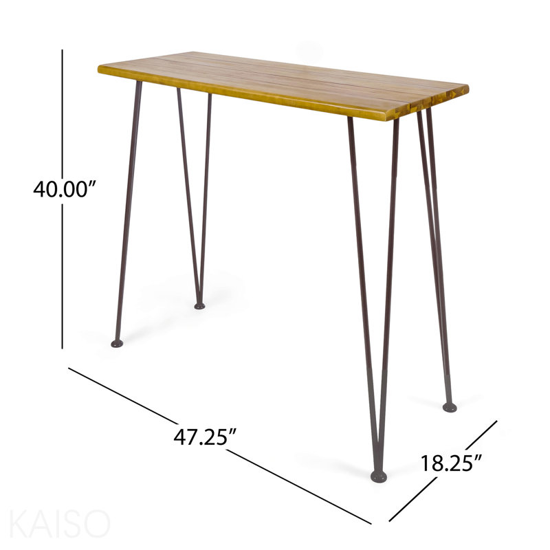Table de bar industrielle en bois et métal