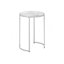 Table d'appoint, côté, rond, bout, table de chevet, lampe, stratifié aspect marbre blanc, métal gris-741087358
