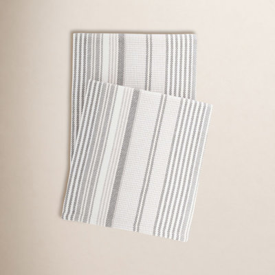 Gradation Ticking Woven Cotton Throw