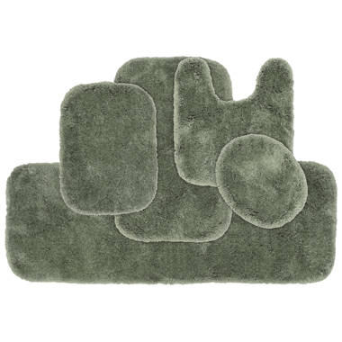 3 Piece Bathroom Rug Set Shaggy Soft Non-Slip Bath Mats Solid Color Floor  Mat US