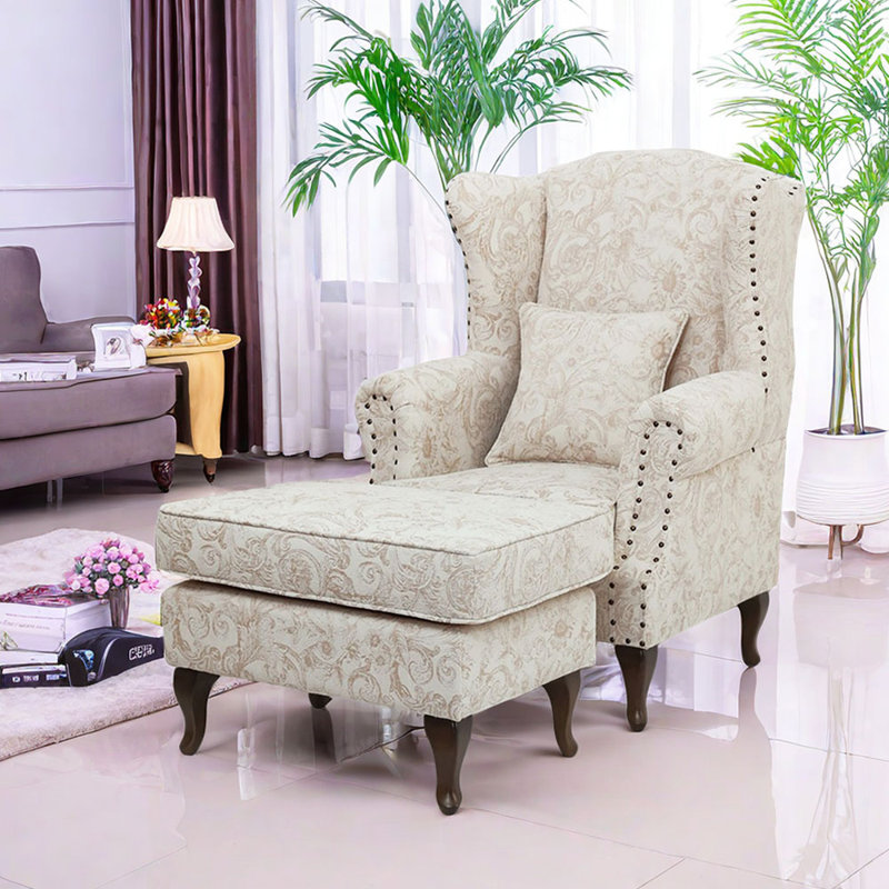 Fauteuil inclinable en chenille Comfort Elegance, Tissu chenille beige et gris