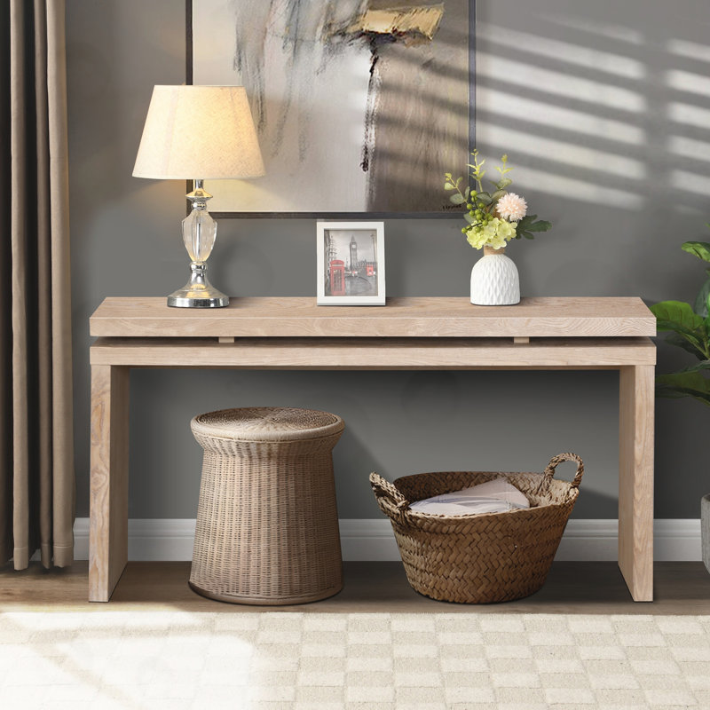 Console avec suspension à deux planches, Naturel antique