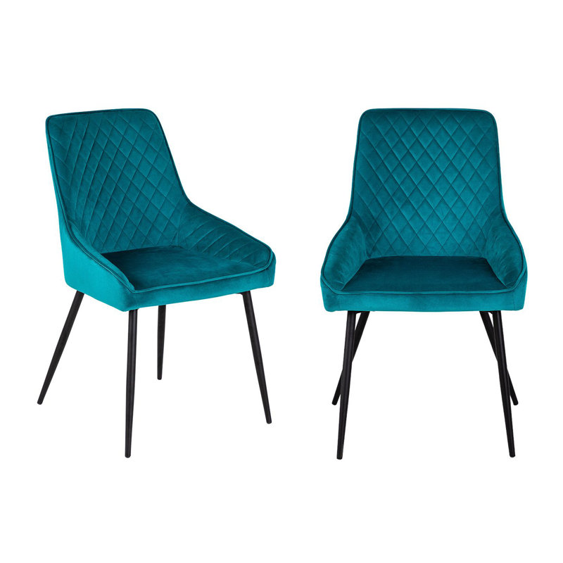 Bugrane Velvet Upholstered Armchair, Teal