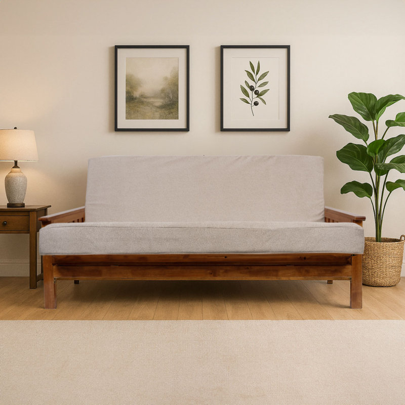Memory Foam Infused Futon Mattress Full XL – Washable Removable Cover, Heavy-Duty Zipper, Thick Foldable Sofa Bed Cushion For Guest Room, Apartment, Dorm (Frame NOT Included)