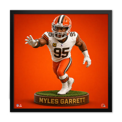 Figurine à tête oscillante encadrée 12" x 12" des Browns de Cleveland (NFL-PA) - Impression