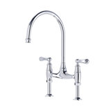 Georgian Era Bridge Kitchen Faucet with Straight Deck Unions