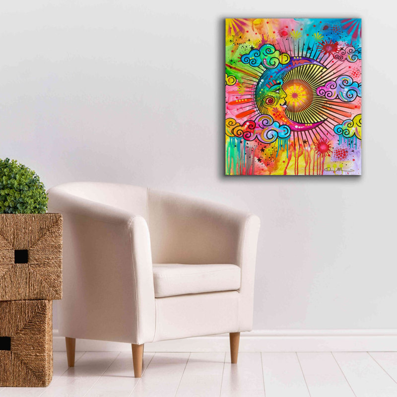 «Moon» par Dean Russo, art mural sur toile, H 30 po x l 26 po x P 1,5 po