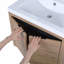 Armoire de salle de bain avec lavabo, portes à fermeture douce, conception à fixation flottante-323198531