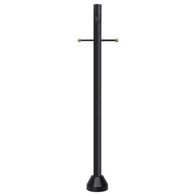 Solus 6ft. Surface Mount Lamp Post with Decorative Cross Arm, Dusk-to-Dawn Photocell Sensor and Aluminum Base Cover