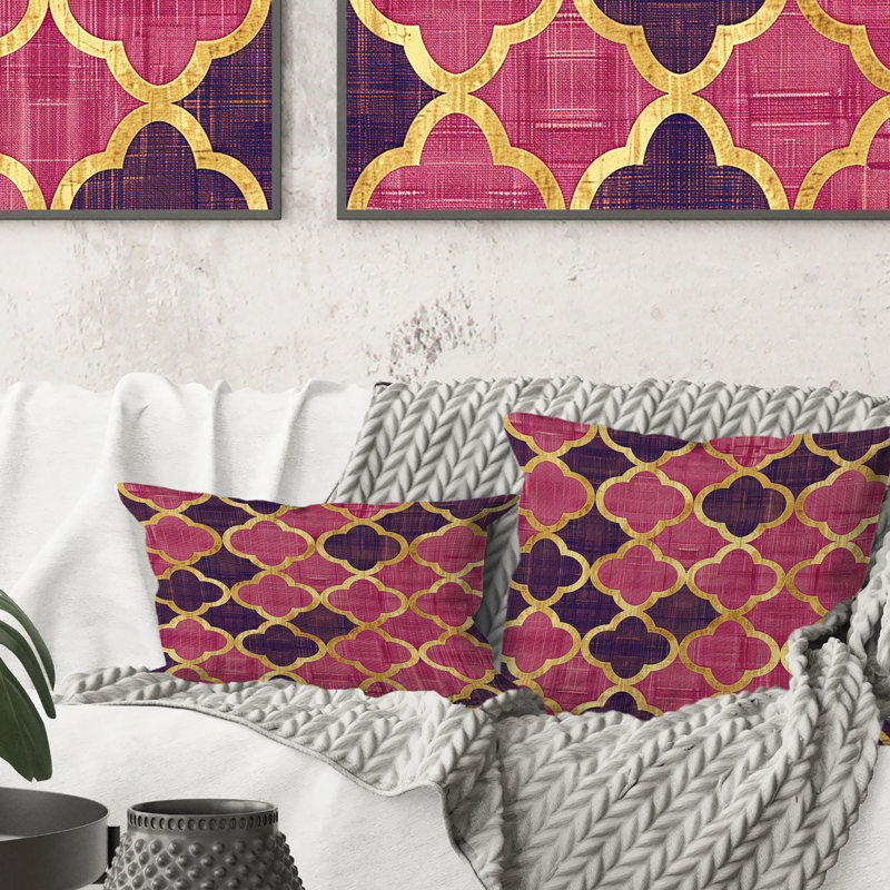 Coussin Magenta Quatrefoil Glam II - Transitional
