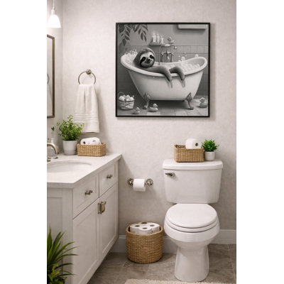 Décoration murale paresseux dans une baignoire