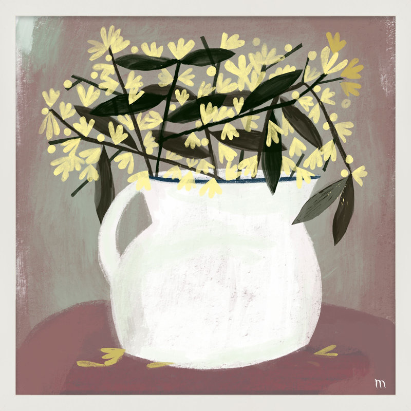 Calycanthus Painting by StudioM, 30" H x 30" W x 1.25" D, White