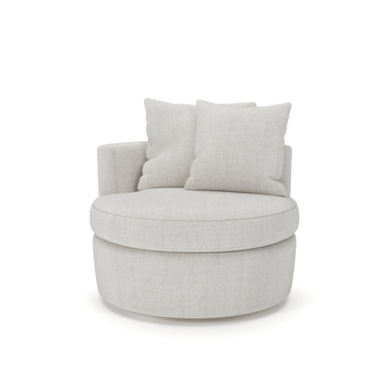 Fauteuil rembourré pivotant Dara Harlow, Huître Monique