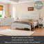 Ensemble de chambre à coucher de style rétro 4 pièces, lit plateforme grand avec un design élégant, table de chevet et commode avec poignée en métal-1544865105