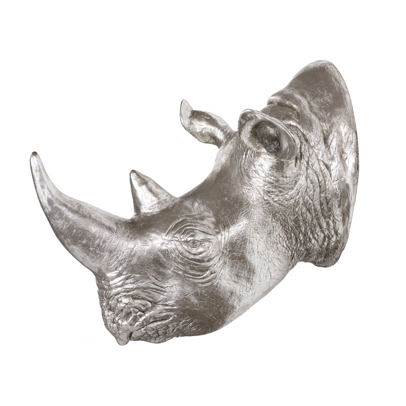 Animals Rhino Wall Décor, Silver
