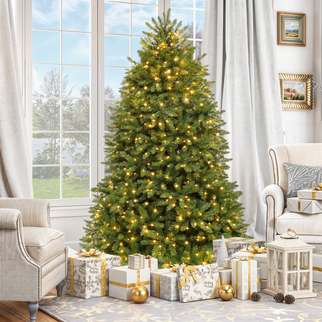 Pre-Lit Artificial Christmas Tree with 11 Light-Modes The Holiday Aisle® 