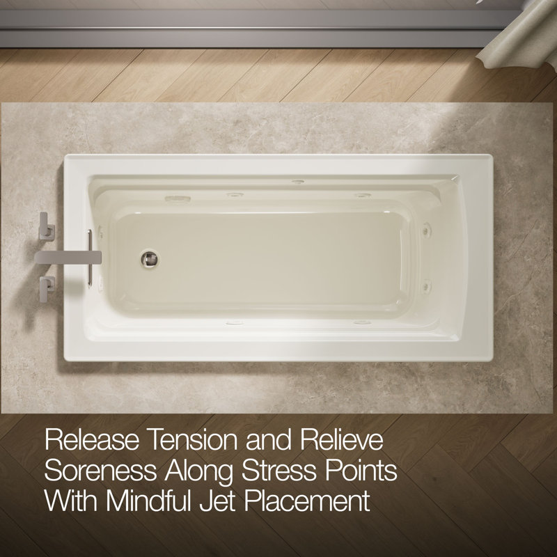 Archer® 66" X 32" Drop-In Whirlpool, Biscuit