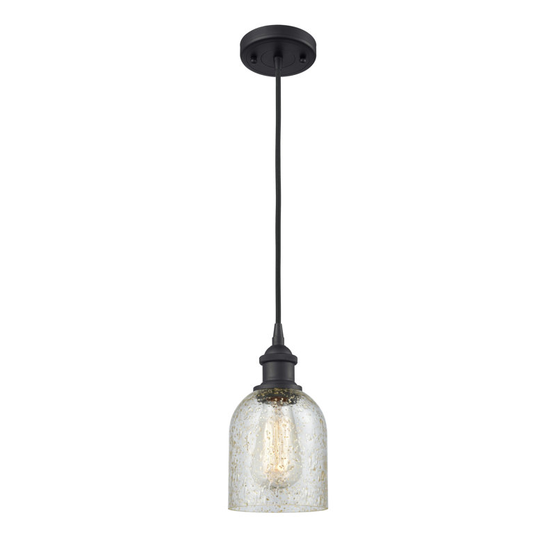 Luminaire suspendu en forme de cloche à 1 lumière Odele, Noir mat, Mouchette, Ampoule non incluse