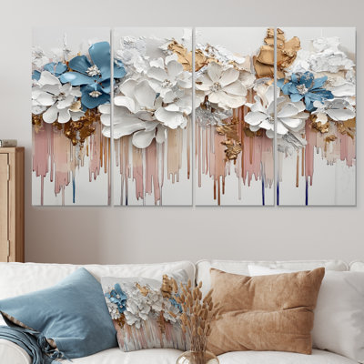 Encre liquide rythmique «I» - Art mural floral - Art mural traditionnel sur toile
