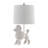 Resin Poodle Dog Table Lamp With Linen Shade-579771152