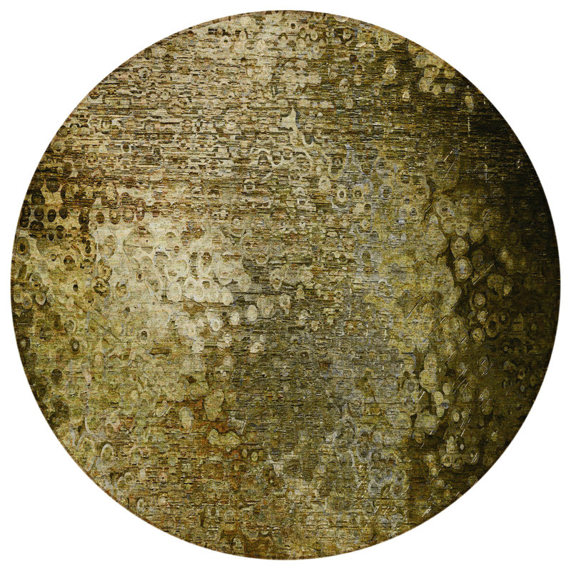 Tapis d'intérieur rond 8 po rond brun antidérapant lavable