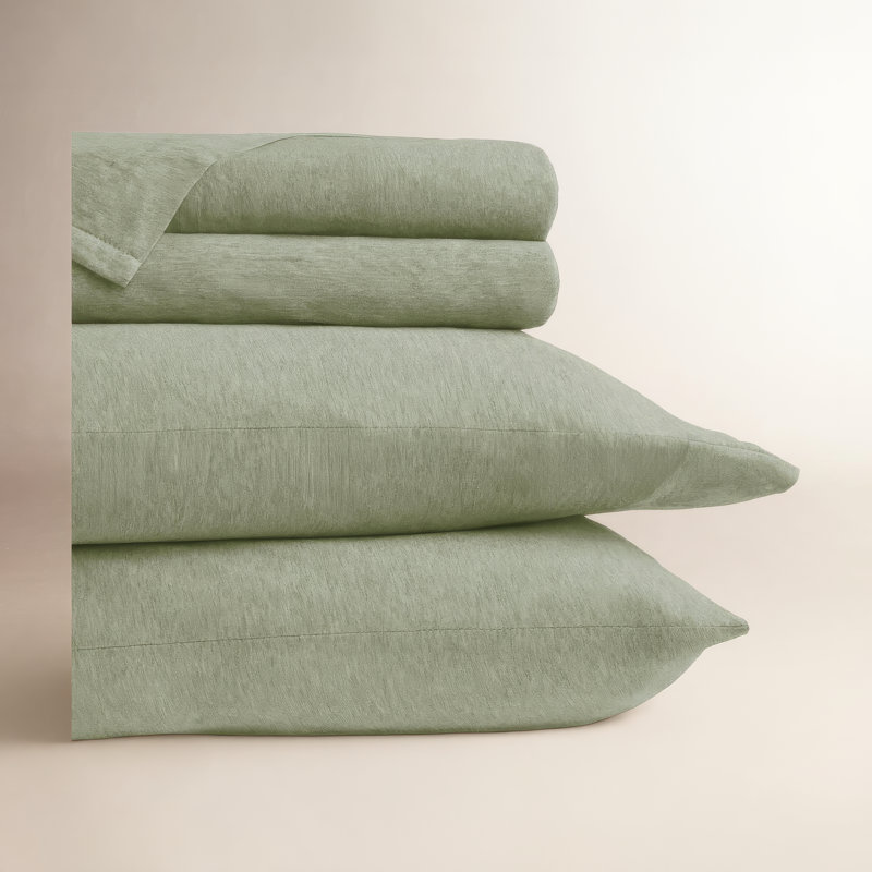 Ensemble de draps en jersey 4 pièces 100% coton, ISE, Ensemble de draps pour grand lit + un drap-housse 