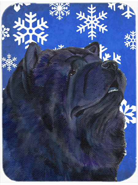 Planche à découper en verre de chow à aile de vacances chow Ashlynn, Bleu / Blanc