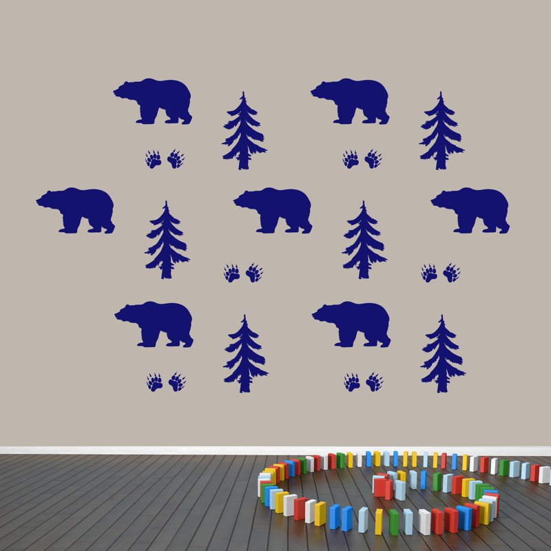 Animals Wall Decal, Navy Blue