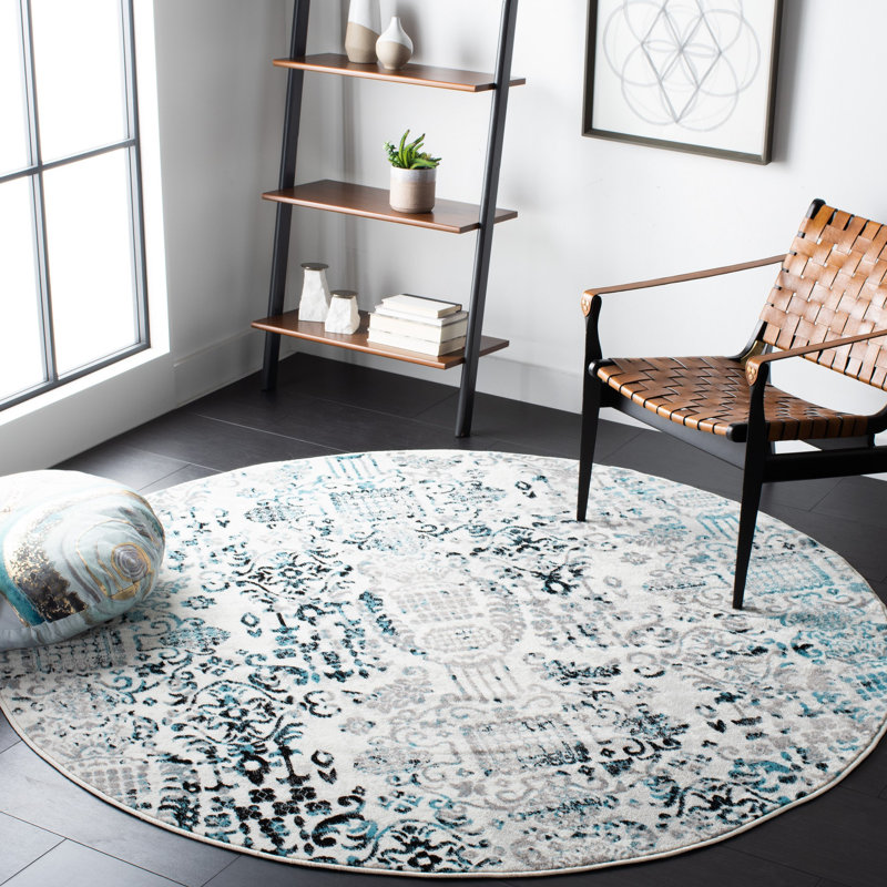 Skyler Performance Geometric Rug, Round 6'7"