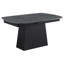 Table de salle à manger moderne en faux marbre avec base sculptée