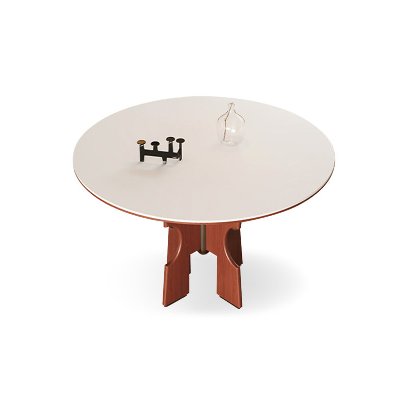 Table de salle à manger blanche et noyer, H 29,53 po x L 39,37 po x l 39,37 po