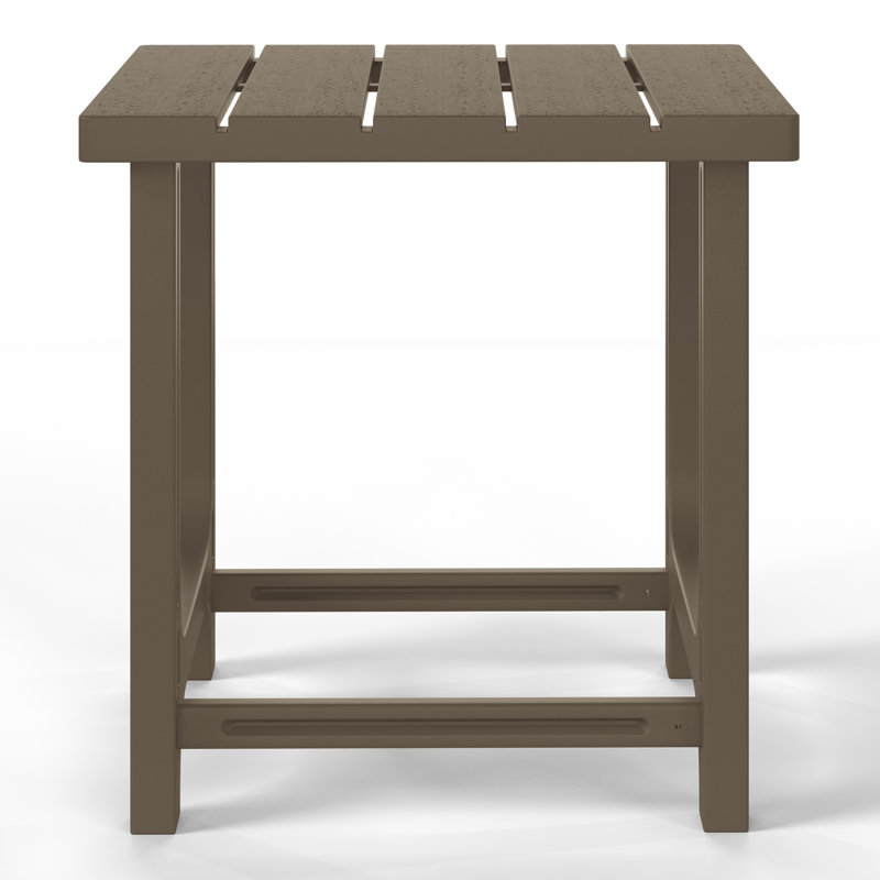 Table d'appoint d'extérieur en poly, Brun
