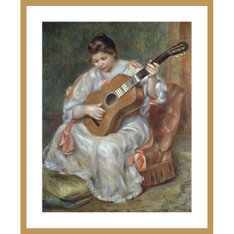 Le joueur de guitare Pierre-Auguste Renoir - Impression giclée sur cadre, H 40,68 po x l 33,5 po