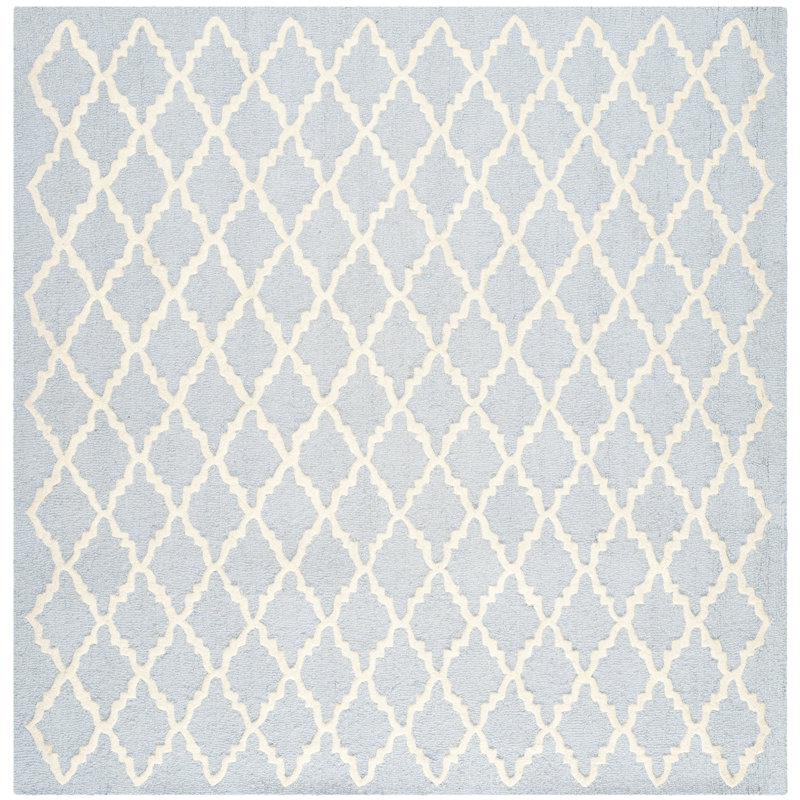 Cannen Hand Tufted Wool Geometric Rug, Square 6'