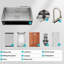 Évier de cuisine à cascade 33 po 33 po - éviers de cuisine à rebord à cuve simple en acier inoxydable de calibre 16 avec robinet coulissant et tasse