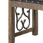 Élégant banc de salle à manger en cerisier noir et vieilli avec similicuir pour la salle à manger: garniture