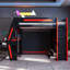 Lit mezzanine avec bureau Gaming, lumières RVB, USB et rangement pour escalier-22617859