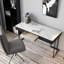 Bureau rectangulaire noir fabriqué avec 1 tiroir-108341554