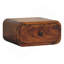 Mini table de chevet murale châtaignier en bois massif Avora, 1 tiroir, brun