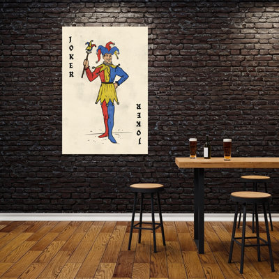 Classic Joker Playing Card Classic Colorful Traditional Wall Art Print