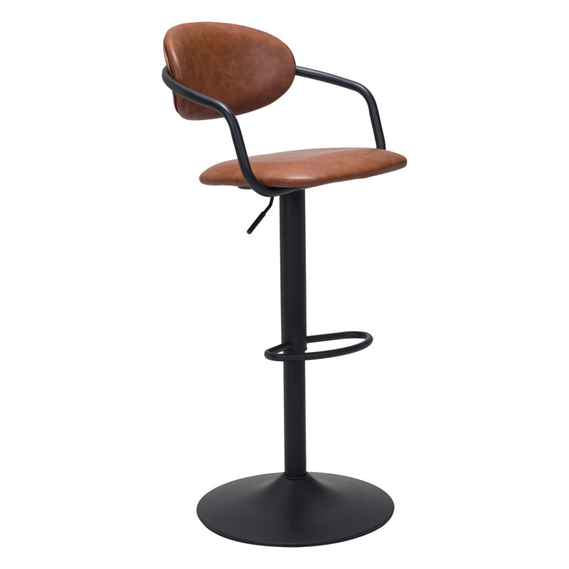 Chaise de bar Gusto noir et or, Black, Brun