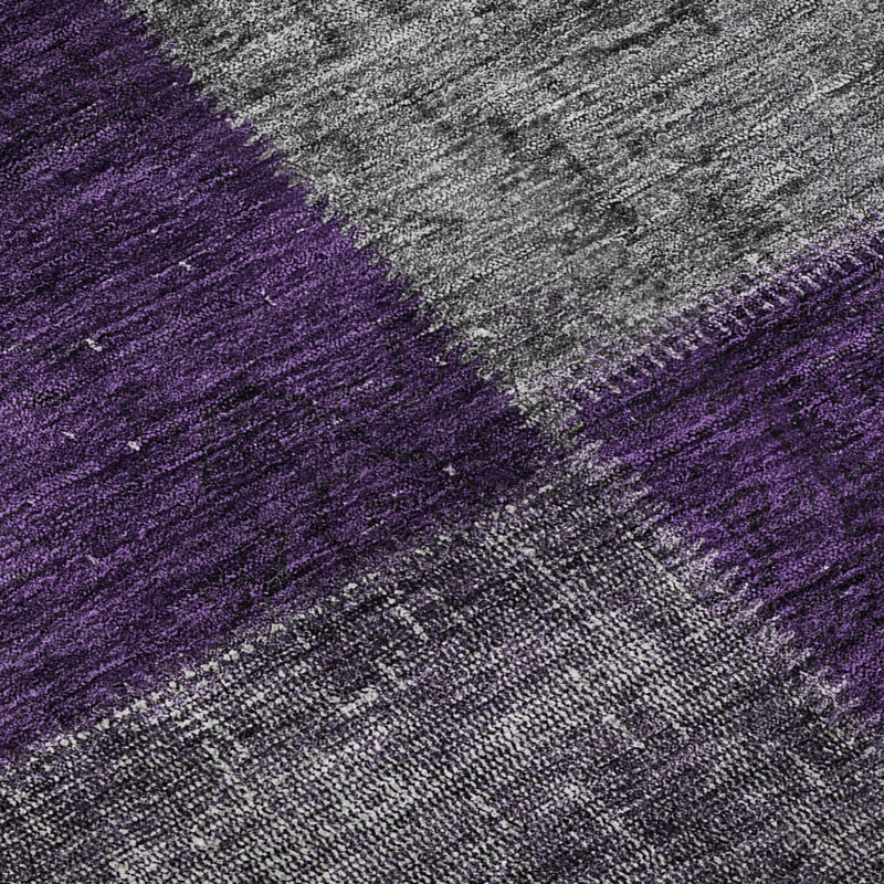 Premium Machine Washable Prisco Eggplant Rug, Rectangle 1'8" x 2'6"