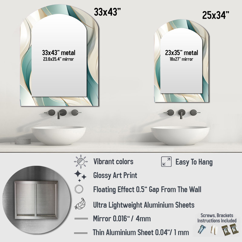 Miroir mural Subdued Elegance - Beige, 34 po x 25 po