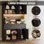 Garde-manger de 71 po de hauteur avec tablettes réglables, 3 tiroirs, huche de rangement de coin café-1618760863